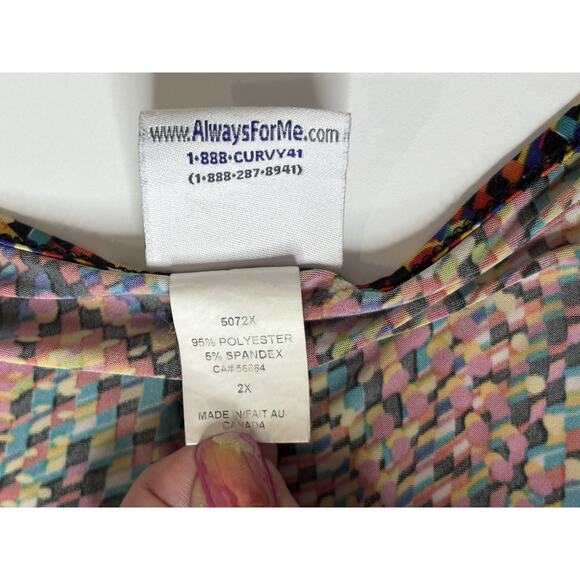 Always For Me Geometric Colorful Plus Size 1X Swim Coverup Dress Beach Vacation - Picture 9 of 10